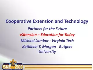 Cooperative Extension and Technology