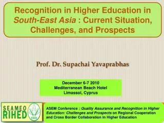 Prof. Dr. Supachai Yavaprabhas