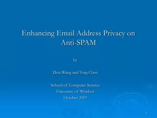 Enhancing Email Address Privacy on Anti-SPAM