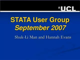 STATA User Group September 2007