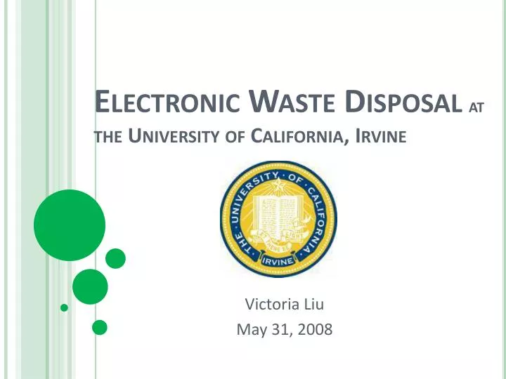 electronic waste disposal at the university of california irvine