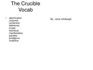 The Crucible Vocab