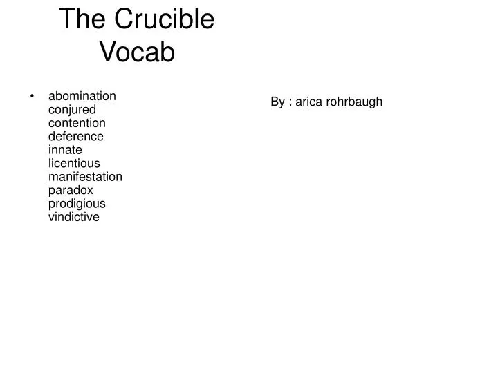 the crucible vocab