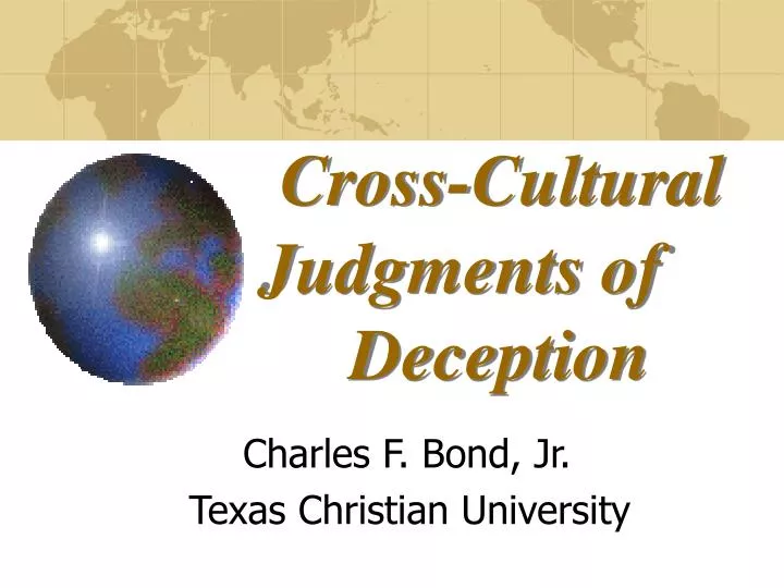 cross cultural judgments of deception