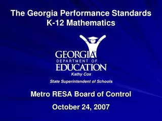 Metro RESA Board of Control October 24, 2007