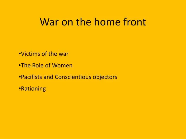 war on the home front