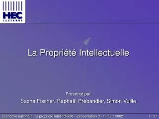 la propri t intellectuelle
