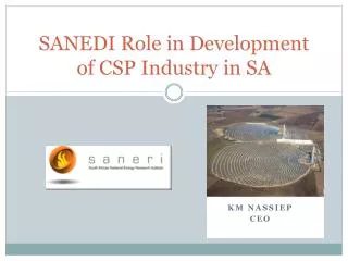 SANEDI Role in Development of CSP Industry in SA