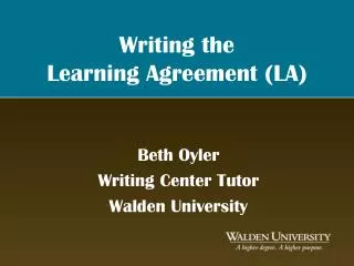 Writing the Learning Agreement (LA)