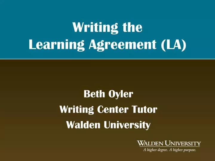 beth oyler writing center tutor walden university