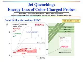 Jet Quenching: Energy Loss of Color-Charged Probes