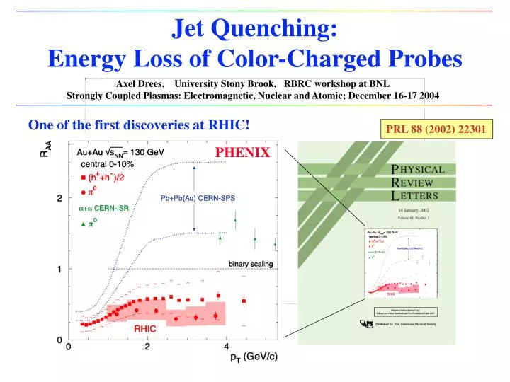 jet quenching energy loss of color charged probes
