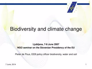 Biodiversity and climate change