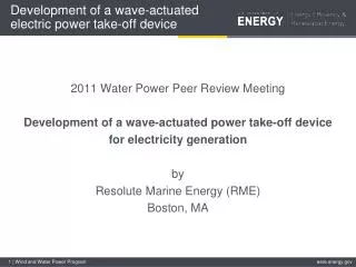Development of a wave-actuated electric power take-off device