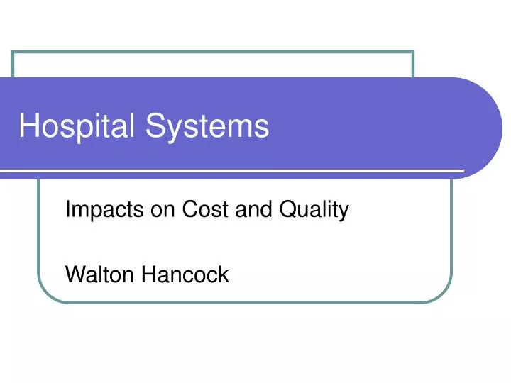 hospital systems