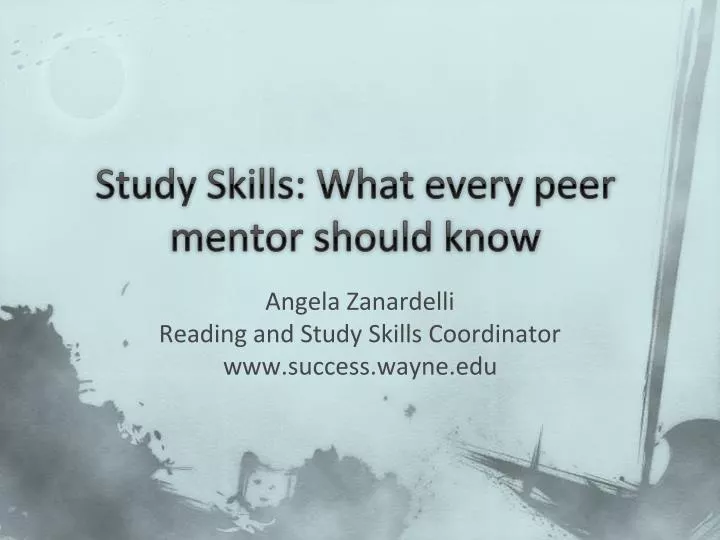 study skills what every peer mentor should know
