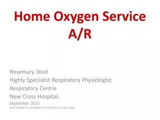 Home Oxygen Service A/R