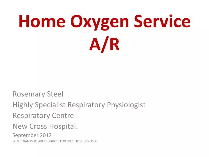 home oxygen service a r