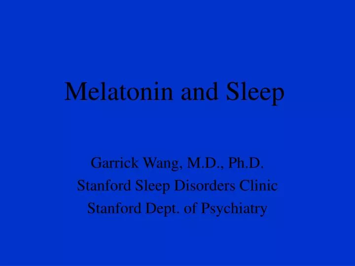 melatonin and sleep