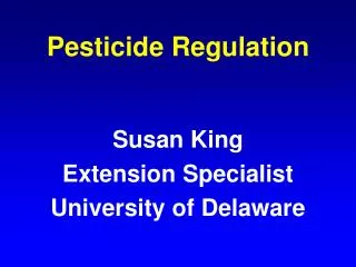Pesticide Regulation