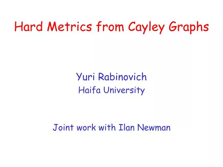 hard metrics from cayley graphs