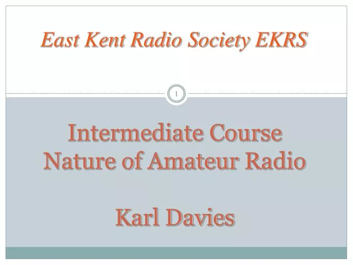 intermediate course nature of amateur radio karl davies