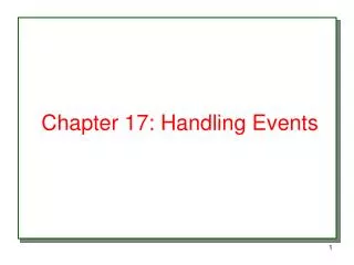 Chapter 17: Handling Events