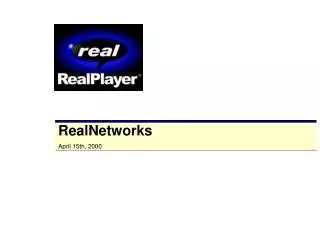 RealNetworks April 15th, 2000
