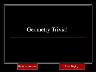 Geometry Trivia!