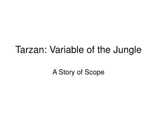 Tarzan: Variable of the Jungle