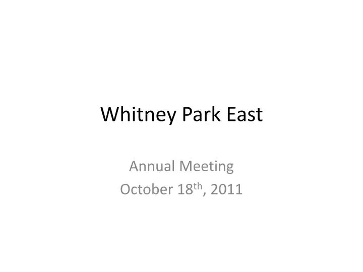 whitney park east