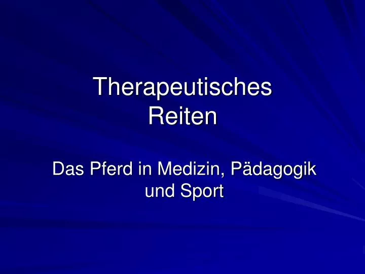 therapeutisches reiten