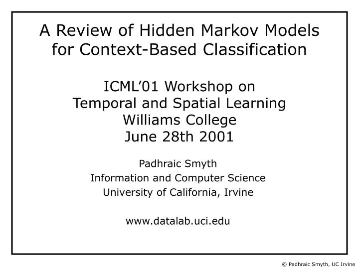 padhraic smyth information and computer science university of california irvine www datalab uci edu