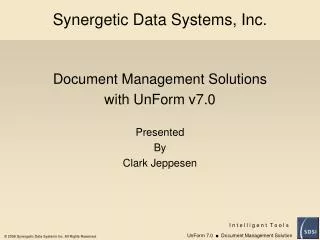 Synergetic Data Systems, Inc.