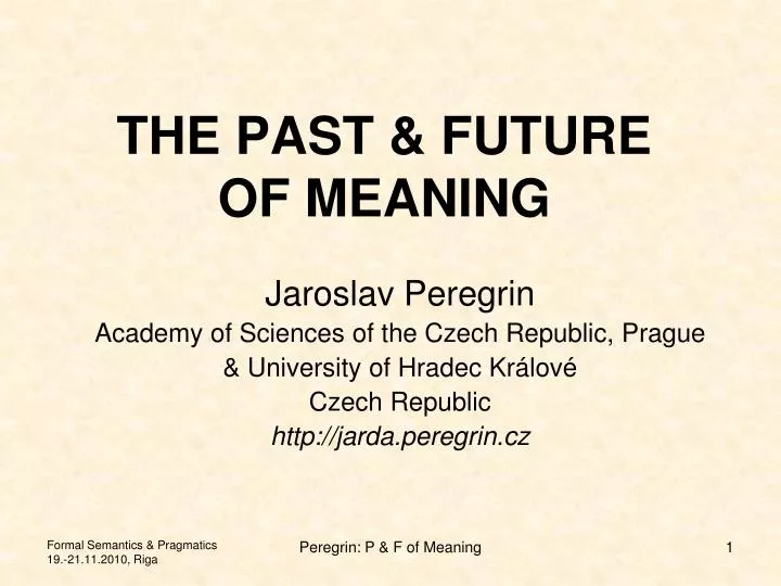 the past future of meaning