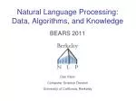 Natural Language Processing: Data, Algorithms, and Knowledge - slide 1