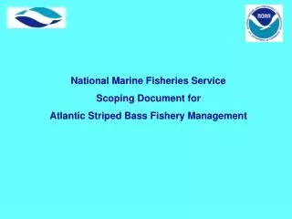 National Marine Fisheries Service Scoping Document for Atlantic Striped Bass Fishery Management
