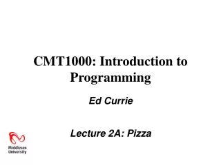 CMT1000: Introduction to Programming