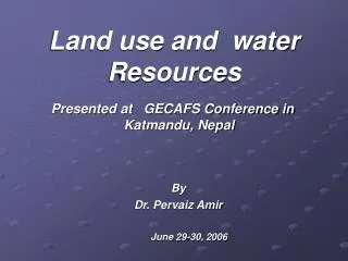 Land use and water Resources