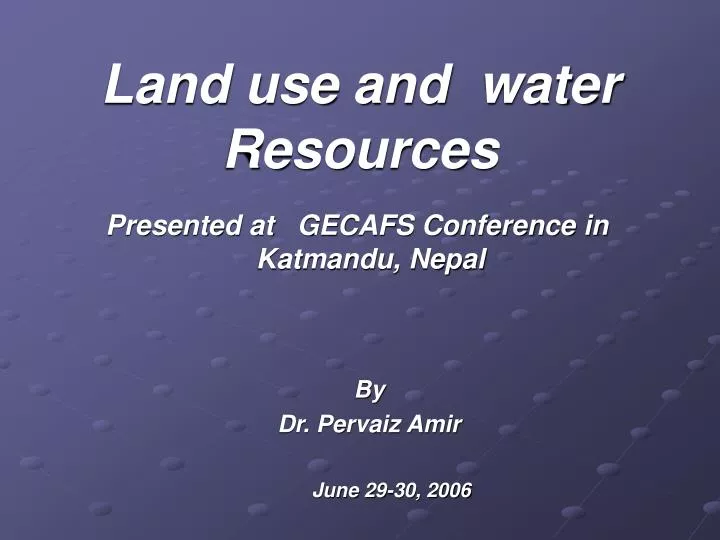 land use and water resources