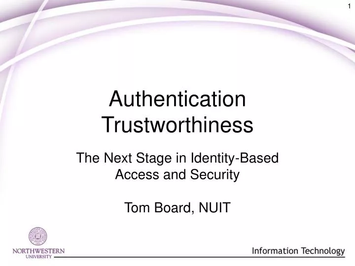 authentication trustworthiness