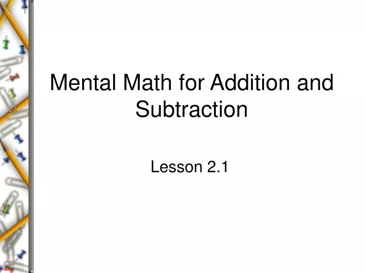 mental math for addition and subtraction