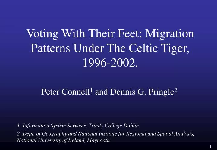 voting with their feet migration patterns under the celtic tiger 1996 2002