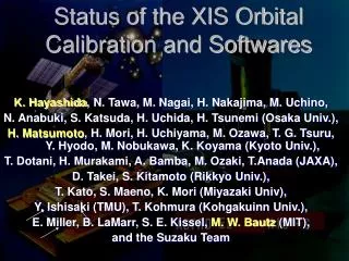 Status of the XIS Orbital Calibration and Softwares