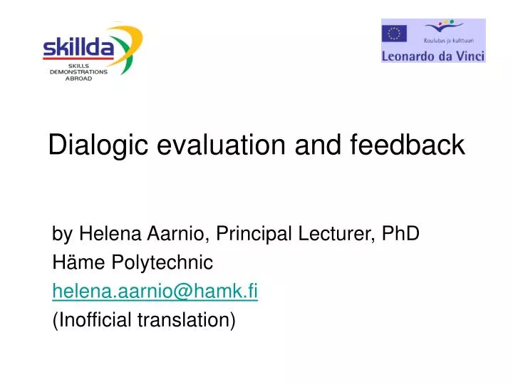 dialogic evaluation and feedback