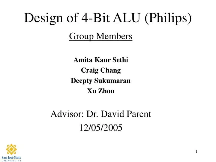 design of 4 bit alu philips