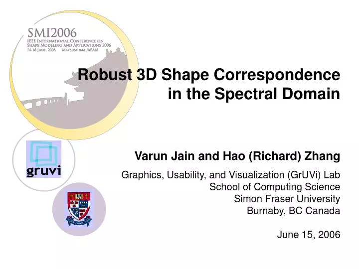 robust 3d shape correspondence in the spectral domain