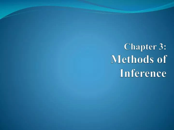chapter 3 methods of inference