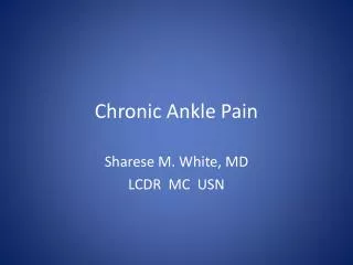 Chronic Ankle Pain