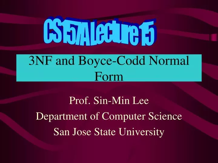 3nf and boyce codd normal form